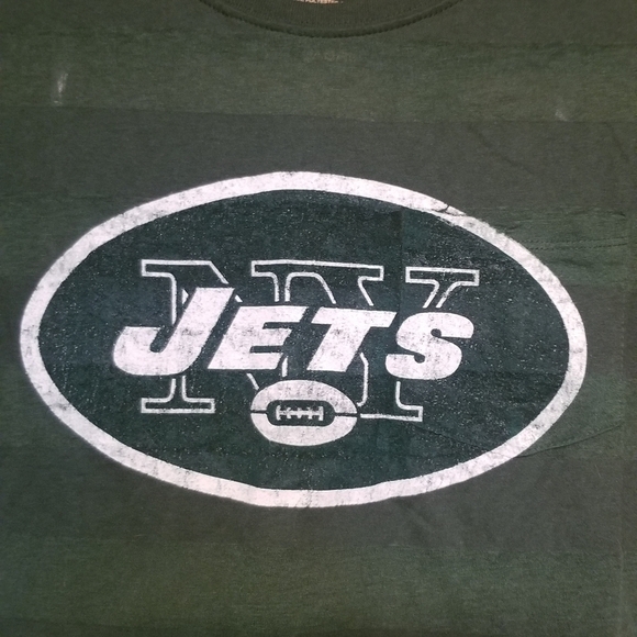 NFL New York Jets Sheer Green Striped Tee. NWT Juniors Size 3/5. - Picture 2 of 5